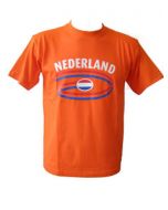 T-shirt met  ronde opdruk NL colour